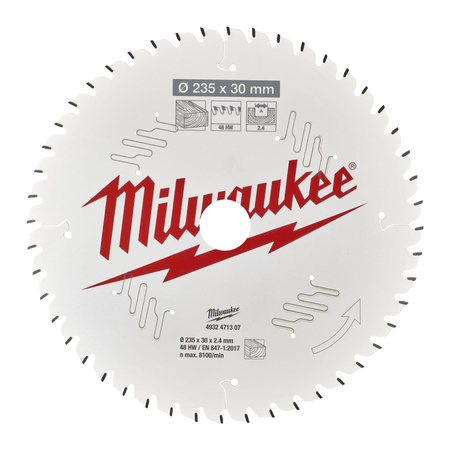 MILWAUKEE TARCZA PILARSKA 235X30X2,4X48ATB