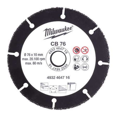 MILWAUKEE UNIWERSALNA TARCZA TNĄCA Z WĘGLIK 76MM
