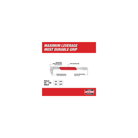 MILWAUKEE ŁAPKA PREC.  DO USUWANIA GWOŹDZI 22,9 CM