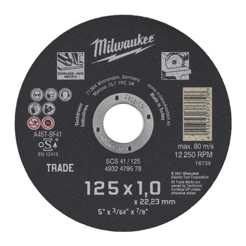 MILWAUKEE TARCZA TRADE SCS4 125MM X 1 MM